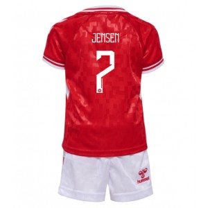 Fotbalové Dres Dánsko Mathias Jensen #7 Dětské Domácí Oblečení ME 2024 Krátký Rukáv (+ trenýrky)